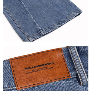 High Quality Custom Regular Fit Retro Denim Pants <b>Soft</b> Comfortable Breathable Light Wash Mid Waist Straight-leg Men's <b>Jeans</b> - Product Image 6