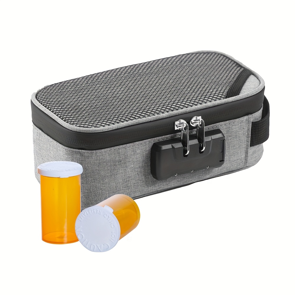 Custom Portable Medicine Bag with Lock for Pill Bottle Portable Travel Emergency Storage Case for Medication Organization