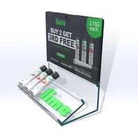 Présentoir de comptoir en acrylique transparent pour accessoires de vente au détail sur mesure avec poche pour panneaux pour insérer du papier publicitaire Lucite POP Stand Holder
