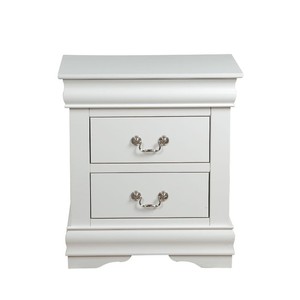 Traditional Classic White <b>2</b> <b>Drawer</b> Nightstand Wooden Bedroom Furniture - Product Image 1