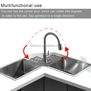 Eco-Friendly Rectangle Classic Silicone Faucet Mat Sink Water Splash Guard Double-<b>Sided</b> Usable Easy to Cut Kitchen Tools - Product Image 6