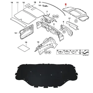 StarNav Pour Série 5 E60 E61 2004-2010 Kits de couverture d'insonorisation du moteur avant en coton, réduction du bruit, isolation thermique 51487148 - Product Image 3