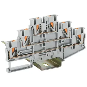 PT 2.5-3L Push-in Connector Triple 3 Level 6 Connection 2.5 mm Cable 2.5mm Wire Electric Din Rail Terminal Block PT2.5-3L