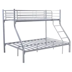 热卖顶部单人床底部双人床儿童卧室三层金属框架双层床