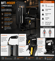 Appareil de musculation professionnel pour le bas du dos BFT-M9009 certifié CE ISO EN957 SGS, machine à extensions dorsales sélectionnables