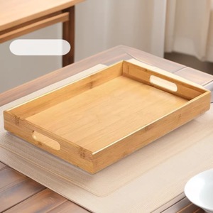 Plateau de service rectangulaire en bambou, bois naturel, pour la maison, la cuisine, la salle à manger, cadeau décoratif - Product Image 2