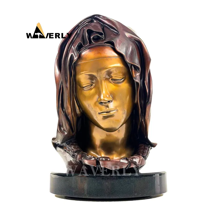 Wholesale Religious Statues Catholic Bronze Virgin Mary Bust Head Statues Virgin Mary Sculpture Bronze Vierge Marie Statue