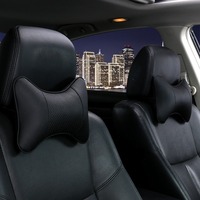 Coussin de soutien cervical universel pour voiture en cuir PU double face, respirant, accessoires intérieurs de voiture modernes