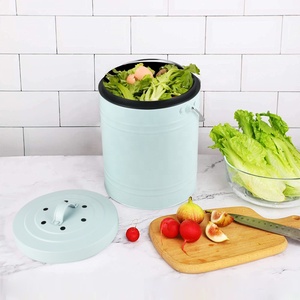 Victory 5 Liter Kitchen waste bin Odor Free metal Compost Bin with Plastic Liner