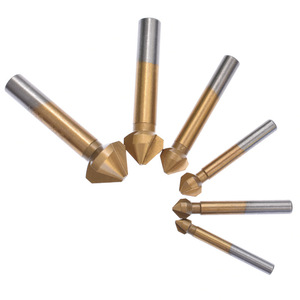 ดอกสว่านเจาะลบคมสามคมเหล็กความเร็วสูง 6 ชิ้น พร้อมเคลือบไทเทเนียม สำหรับเจาะรู ขยายรู และลบคมโลหะ - Product Image 2