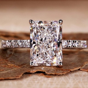 2026 ठीक छल्ले कस्टम 14k 18k गोल्ड 1ct 3ct 5ct रेडिएंट कट vs1 d Vss1 i Gi प्रमाणित प्रयोगशाला हीरा सगाई की अंगूठी महिलाओं के लिए - Product Image 1