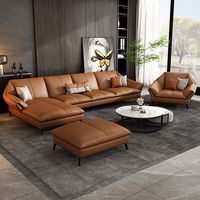 Canapé d'angle en cuir de luxe OEM ODM pour projets commerciaux, réception d'entreprise, canapé en L sur mesure pour hall d'hôtel, design d'intérieur