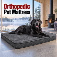 Lit rafraîchissant écologique pour chien, imperméable, orthopédique, en mousse à mémoire de forme, avec housse amovible à motif uni et lavable pour chats et chiens