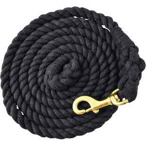 Cuerda de Nylon Sólido Trenzado para Caballos, 10 Pies de Largo, Resistente, Negra, con Mosquetón de Latón Resistente al Óxido, Ligera - Product Image 3