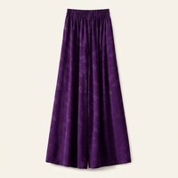 Pantalon large décontracté taille haute en soie de mûrier 100% jacquard violet Xiangyunsha pour femme