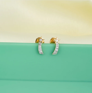 Pendientes de tuerca de diamante inspirados en estrellas fugaces con estilo de Venta caliente con diseño moderno para atuendo de moda a juego de la India - Product Image 6