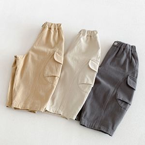 Nuovi <span class=keywords><strong>Pantaloni</strong></span> <span class=keywords><strong>Cargo</strong></span> Monocolore Autunno 2026 per Bambini, Stile Coreano, Casual con Grandi Tasche - Product Image 3