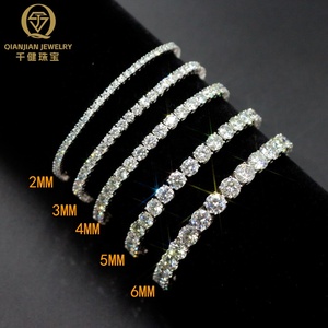Bracciale Tennis in Argento Sterling 925 con Moissanite VVS Colore <span class=keywords><strong>D</strong></span>, Spedizione Veloce dagli USA, 2mm-6mm, Gioielli Hip Hop GRA - Product Image 4