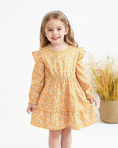 Abito Personalizzato per <span class=keywords><strong>Bambina</strong></span> con Maniche Lunghe a Volant, <span class=keywords><strong>Vestito</strong></span> Casual Floreale Boho, Outfit Carino e Morbido per l'Inverno e l'Autunno - Product Image 5