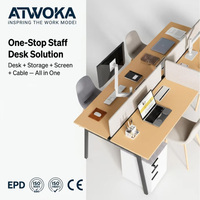 Système de bureau de travail avec armoire de rangement pour projets d'aménagement de bureaux ouverts