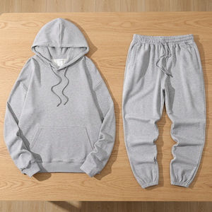 Ensemble de survêtement à capuche 100 % coton respirant, poids moyen, imprimé uni, automne, pour hommes, avec logo personnalisé, grandes tailles 5XL, coupe ample, longueur intégrale, pour adultes - Product Image 3