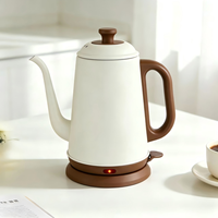 Bouilloire électrique portable en acier inoxydable à col de cygne 1L avec contrôle de température pour faire bouillir l'eau et préparer le café