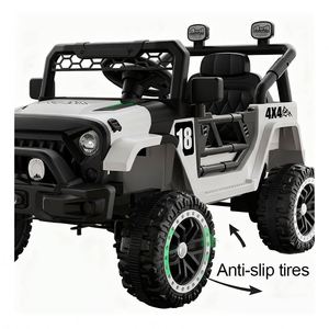 Voiture de course électrique pour enfants, véhicule jouet de style sportif à batterie, conduite en extérieur, lumières LED, musique, télécommande - Product Image 3