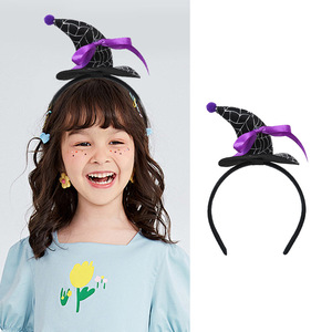 Serre-tête de sorcière pour Halloween, accessoire de fête, coiffe en plastique avec nœud 3D pour enfants - Product Image 2