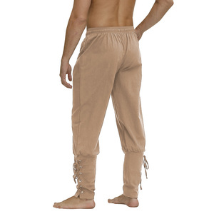 Disfraz de pantalones medievales para hombre y <span class=keywords><strong>mujer</strong></span>, pantalones de <span class=keywords><strong>pirata</strong></span> con cordones, pantalones renacentistas, <span class=keywords><strong>Pirata</strong></span>, marrón, negro, de talla grande, Halloween - Product Image 5