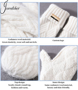 Jxwatcher, mitones de mano de invierno, accesorios, guante de punto grueso, guantes de lana de Cachemira de punto personalizados elásticos de lujo para mujer - Product Image 2