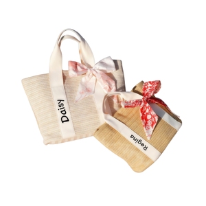 Borse Tote in Paglia Personalizzate per Damigelle, con Nome Personalizzato, Colori Misti, Fatte a Mano, Borse da Spiaggia per Viaggi tra Ragazze, Bomboniere per Addio al Nubilato - Product Image 3