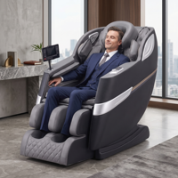 Sillón de Masaje Shiatsu de Lujo con IA, Mecanismo de Jade, Gravedad Cero, Airbag de Cuerpo Completo, Amasamiento Profundo de Espalda, Rodillo para Pies, Calefacción y Reclinación