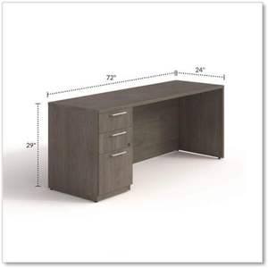 Alera AE1NZK-UF2472S Tom 72 pouces. X 24 pouces X 29 In. Buffet de la série Seville avec piétement gauche en noyer - Bureaux informatiques - Product Image 4