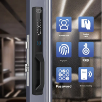 Cerradura Inteligente para Puerta con Reconocimiento Facial y de Palma de la Mano, Intercomunicador WIFI TUYA, Color Gris Negro, Moderna, Fácil Instalación, Precio de Fábrica al por Mayor