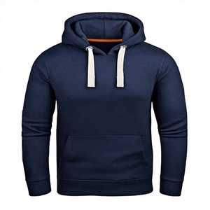 Custom Logo Autumn Breathable <b>Men's</b> Hoodies Solid Pattern Sportswear Kangaroo Pocket 100% Polyester Fleece <b>Pullover</b> - Product Image 1
