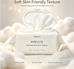 Lingettes démaquillantes MRUIS, formule douce et hydratante pour un nettoyage rapide, lingettes faciales jetables pour le nettoyage quotidien de la peau en voyage - Product Image 5