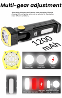Lampe d'inspection professionnelle rechargeable à LED 1200 mAh 500LM 90° °   Lampe torche rotative avec base magnétique et crochet pour la réparation