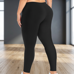 Leggings taille haute pour femmes grandes tailles, longueur cheville, motif à pois, antibactériens, respirants, en silicone, style vintage, pour l'automne - Product Image 3