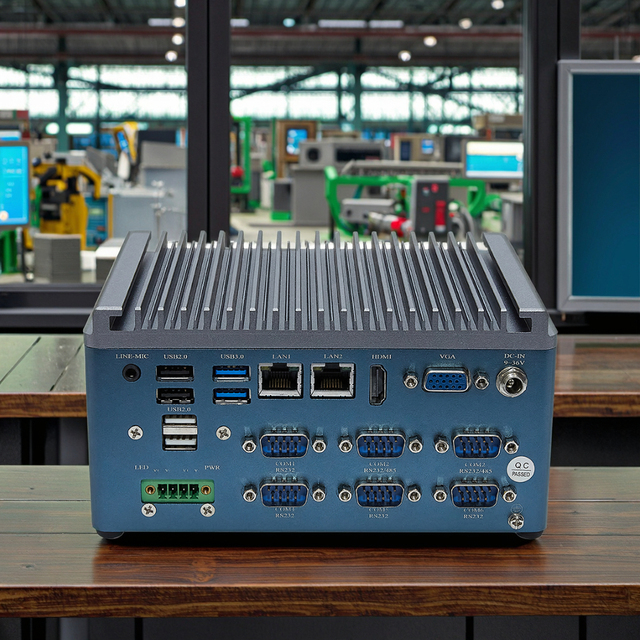 Valano IC07 Pro Industrial Mini PC Intel J6412 6 COM Serial Ports Fanless Rugged Embedded Computer for Cabinet Use