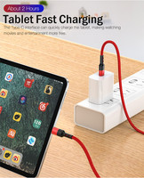 Câble de charge rapide USB C tressé en nylon, cordon de synchronisation de données haute vitesse, câble de chargeur Type C pour téléphone, tablette, smartphone