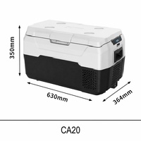 Réfrigérateur-congélateur portable pour voiture 20L -20°C ℃   Réfrigérateur à double usage DC12V 24V AC avec LED USB pour le camping, les camping-cars, les voyages en plein air