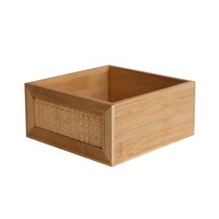 Rotin Bambou Maison Cuisine Bureau Table Bureau Organisateur Boîte De Rangement