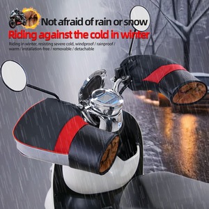 Cubierta de manija gruesa impermeable de otoño e invierno para bicicletas de carretera, vehículos eléctricos y motocicletas, calidez cómoda - Product Image 2