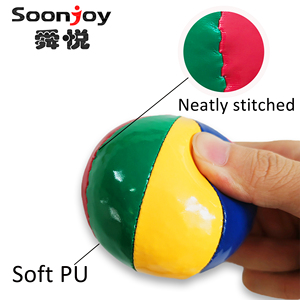 Bola de malabares de cuero PU de <span class=keywords><strong>8</strong></span> paneles personalizada llena de alpiste, Bola de saco de arena para deportes de interior y exterior - Product Image 4