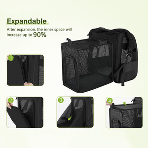 Mochila Grande para Gato, Transportín Suave y Extensible, Aprobado por La Aerolínea, para Perros Pequeños - Product Image 3