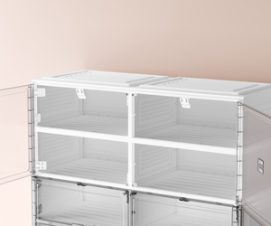 Gabinete de almacenamiento plegable de plástico multifuncional de 50cm de ancho para el hogar con ruedas en múltiples especificaciones - Product Image 2