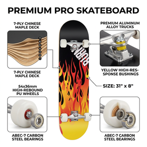Patineta Profesional de Estilo Moderno con Diseño Ignífugo, Papel de <span class=keywords><strong>Lija</strong></span> Negro Resistente, Madera de Arce de 7 Capas, Doble Rocker - Product Image 3