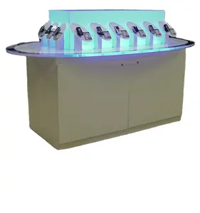 Custom Electronic Products Retail Wood Table Clear Acrylic Top In Store Mobile Phone Display Counter
