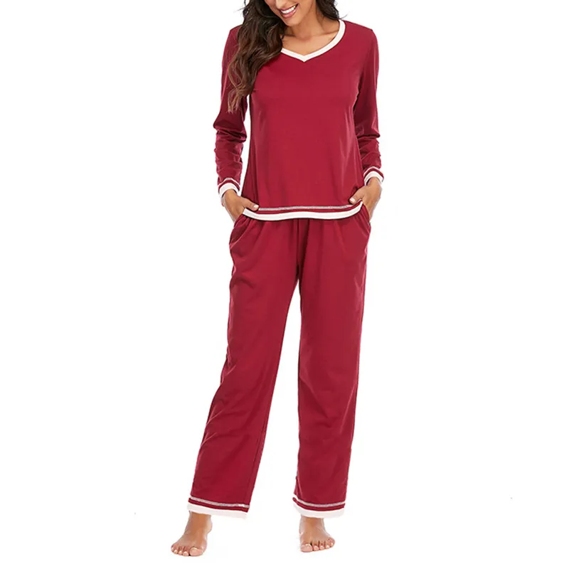 Benutzer definierte Frauen zu Hause, tragen Kleidung 2024 Frühling Plus Size Baumwolle Nachtwäsche Damen gestreifte Pyjamas/
