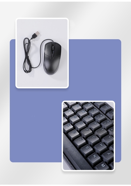 Wired USB Keyboard Mouse Combo Supports Russian Portuguese Italian Polish Persian Greek Turkish Kazakh Swedish Danish Finnish